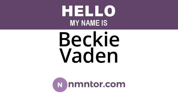 Beckie Vaden