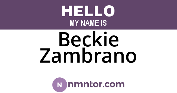 Beckie Zambrano