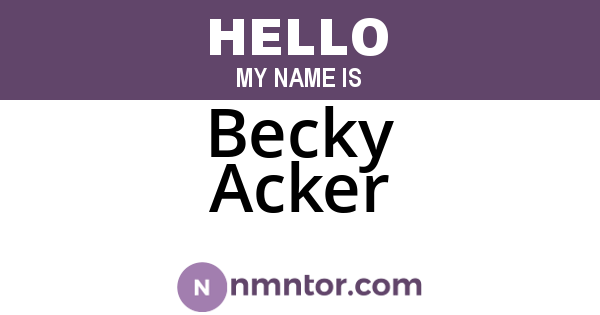Becky Acker