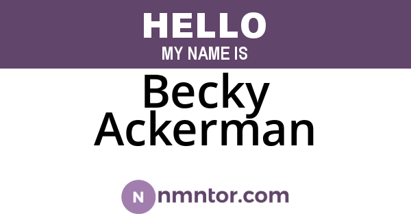 Becky Ackerman