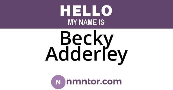 Becky Adderley