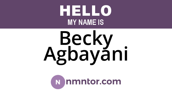 Becky Agbayani