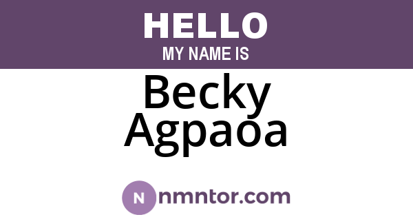 Becky Agpaoa
