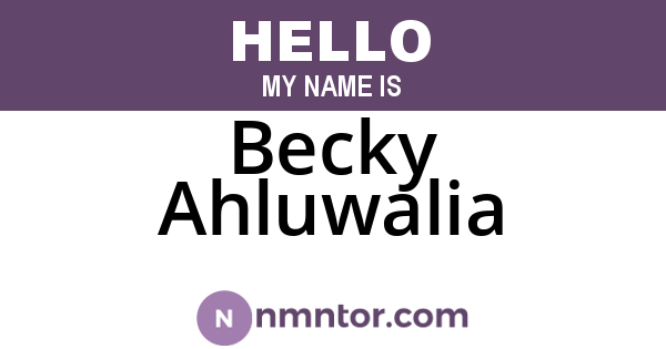 Becky Ahluwalia