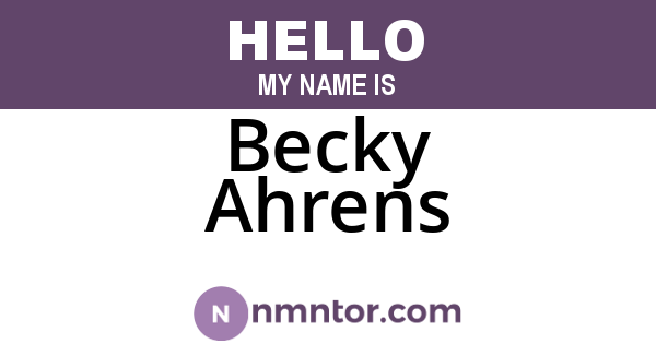 Becky Ahrens