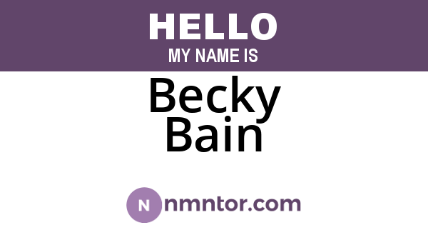 Becky Bain