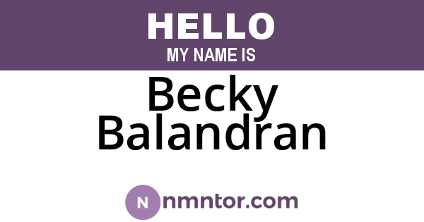 Becky Balandran