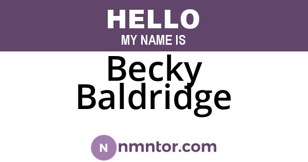 Becky Baldridge