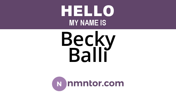 Becky Balli