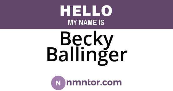 Becky Ballinger