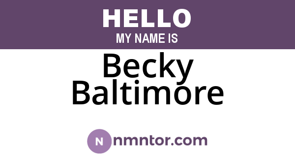 Becky Baltimore