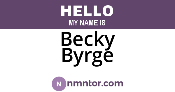 Becky Byrge