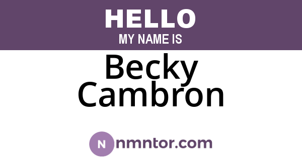 Becky Cambron