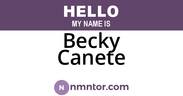 Becky Canete