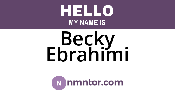 Becky Ebrahimi