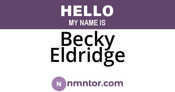 Becky Eldridge