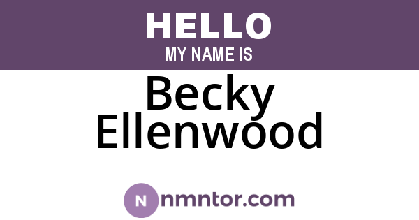 Becky Ellenwood