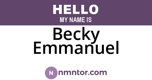 Becky Emmanuel