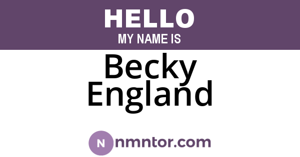 Becky England