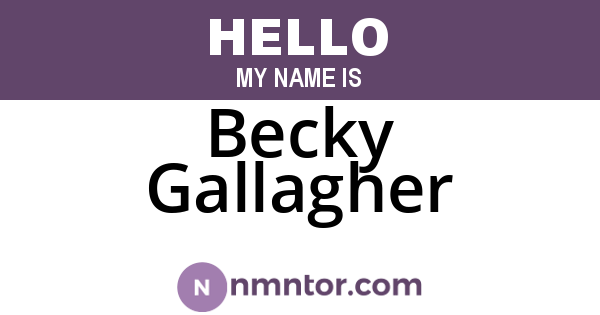 Becky Gallagher
