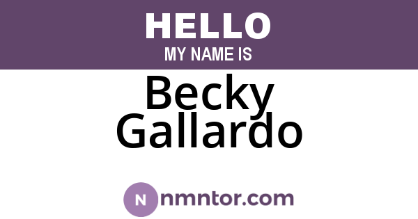 Becky Gallardo
