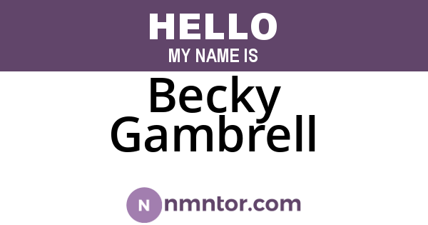 Becky Gambrell