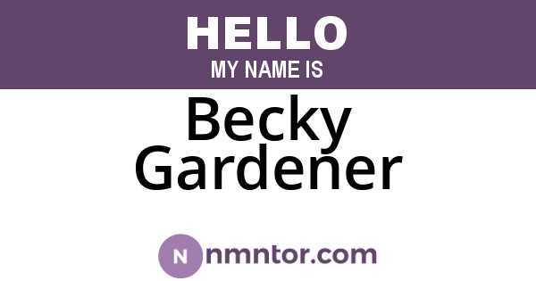 Becky Gardener