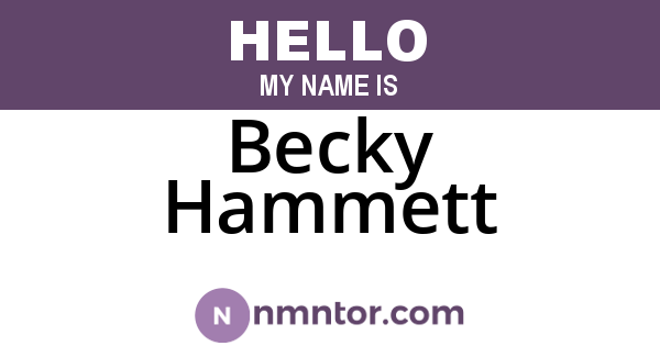Becky Hammett
