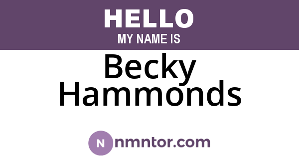 Becky Hammonds