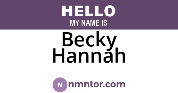 Becky Hannah