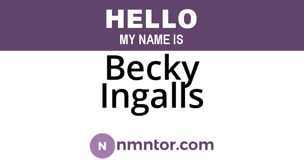 Becky Ingalls