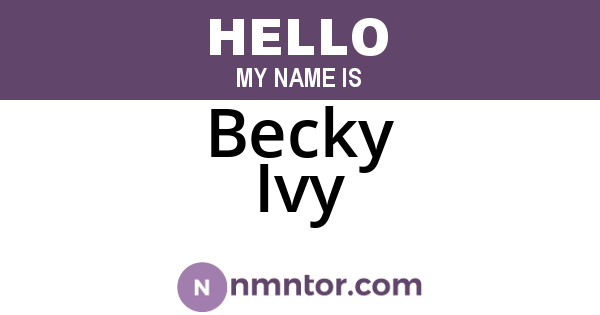 Becky Ivy