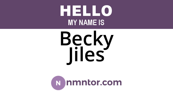 Becky Jiles