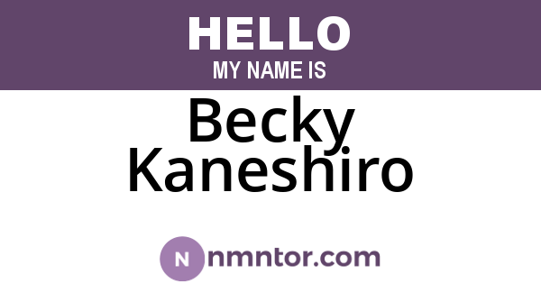 Becky Kaneshiro