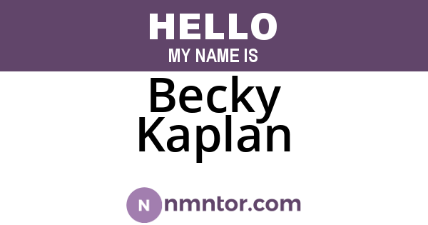 Becky Kaplan