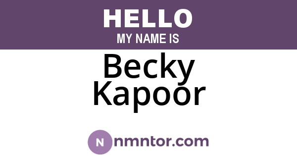 Becky Kapoor