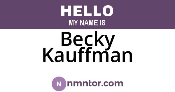 Becky Kauffman