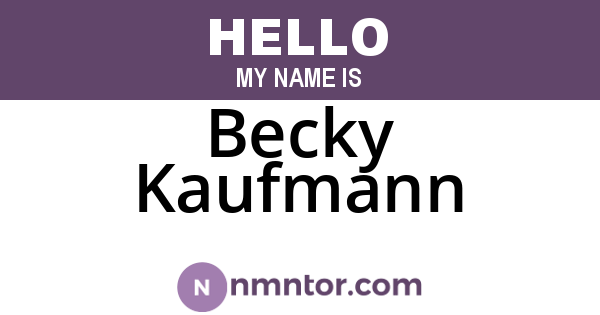 Becky Kaufmann