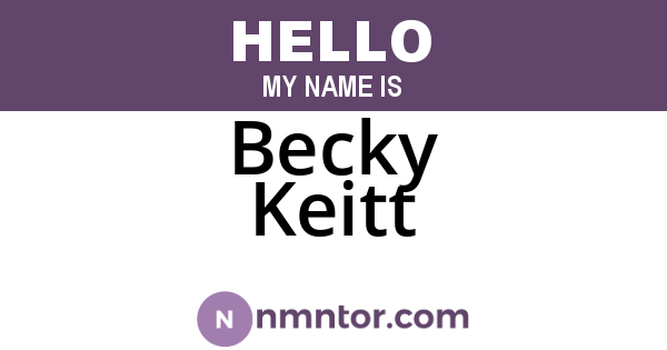 Becky Keitt