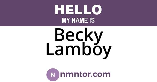 Becky Lamboy