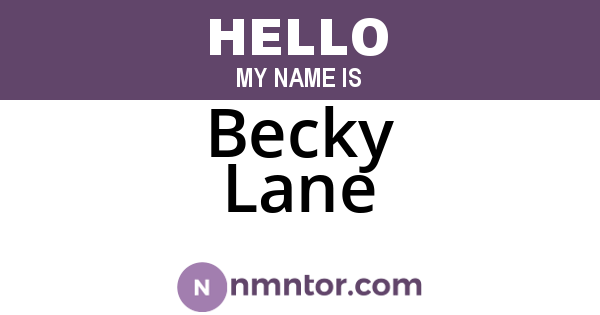 Becky Lane