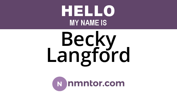 Becky Langford