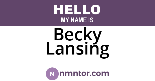 Becky Lansing