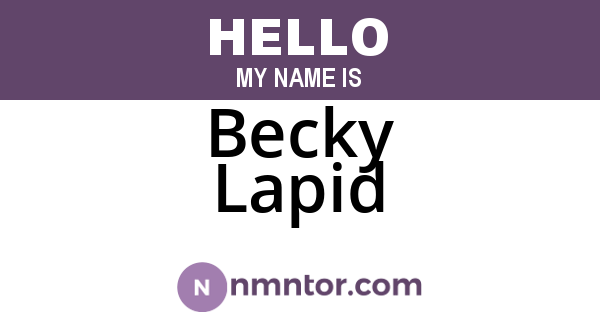 Becky Lapid