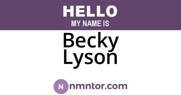 Becky Lyson