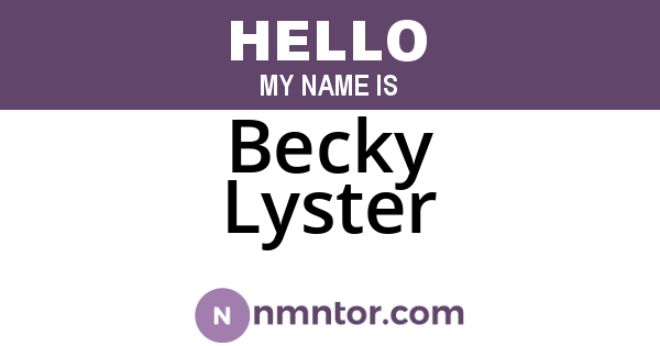 Becky Lyster