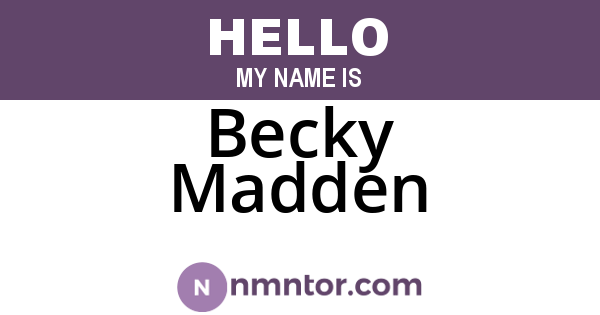 Becky Madden