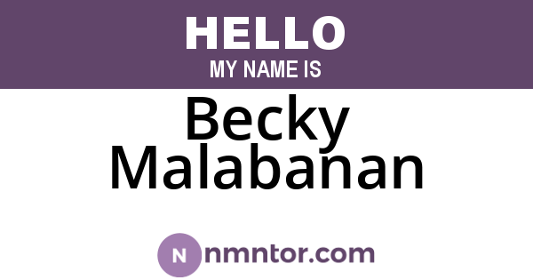 Becky Malabanan