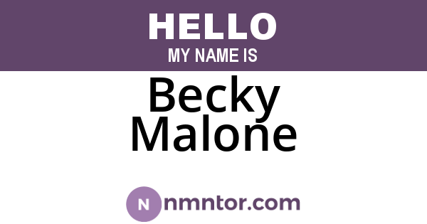 Becky Malone