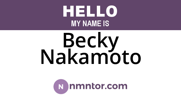 Becky Nakamoto
